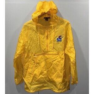Vintage KU Jayhawks Yellow Nylon Anorak Windbreaker Jacket Harriton M